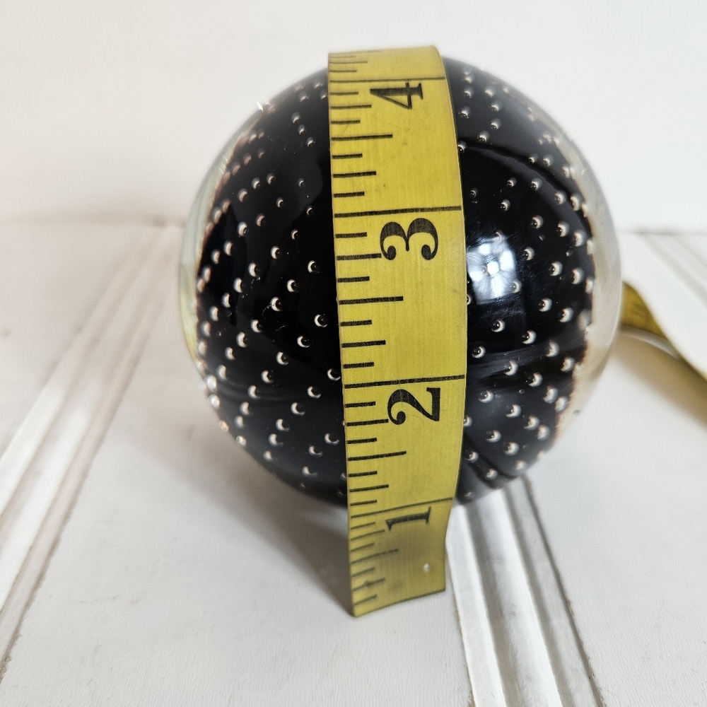 Vintage Black Murano Bullicante Art Glass Paperweight Decor - Picture 9 of 10